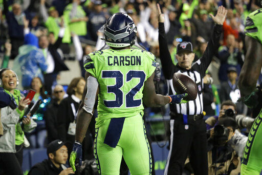 Seattle Seahawks running back Chris Carson (OSU).